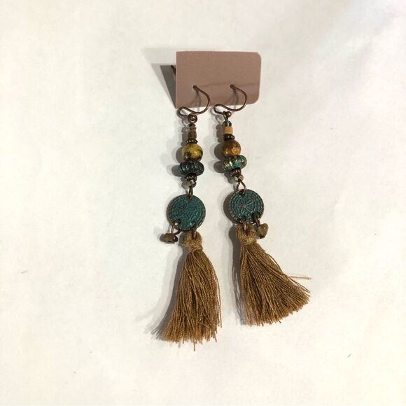 Boho Beaded Tasseled Earrings (A)16 - Picture 1 of 7